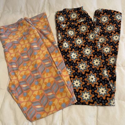 Women’s One Size Lularoe Leggings Lot Of 2 Multi Color NWOT